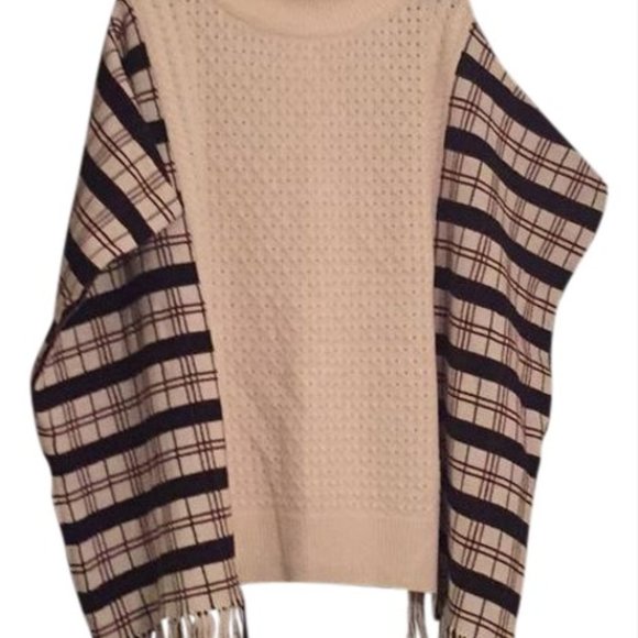 French Connection Hatty Tartan Wool Blend Poncho - Picture 4 of 4